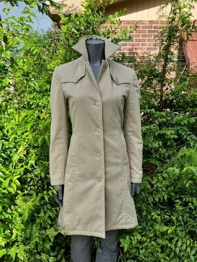 Esprit (Sri-Lanka) Ladies Beautifully Detailed Soft Fabric Vintage Trench Coat